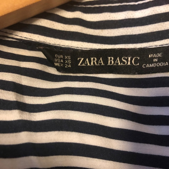 Zara blue & white stiped blouse - Picture 3 of 6